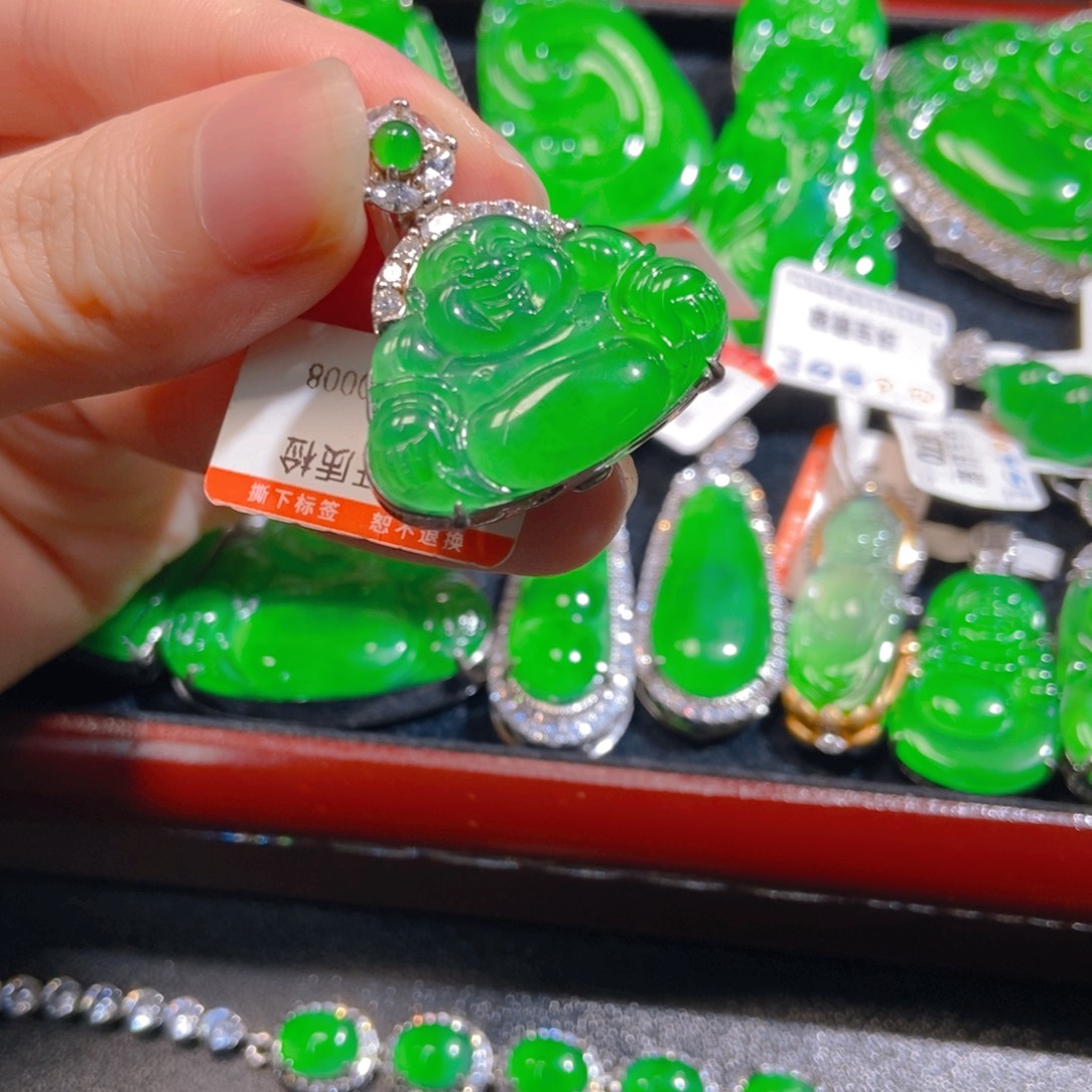 翡翠银S925镶嵌吊坠(不含链)