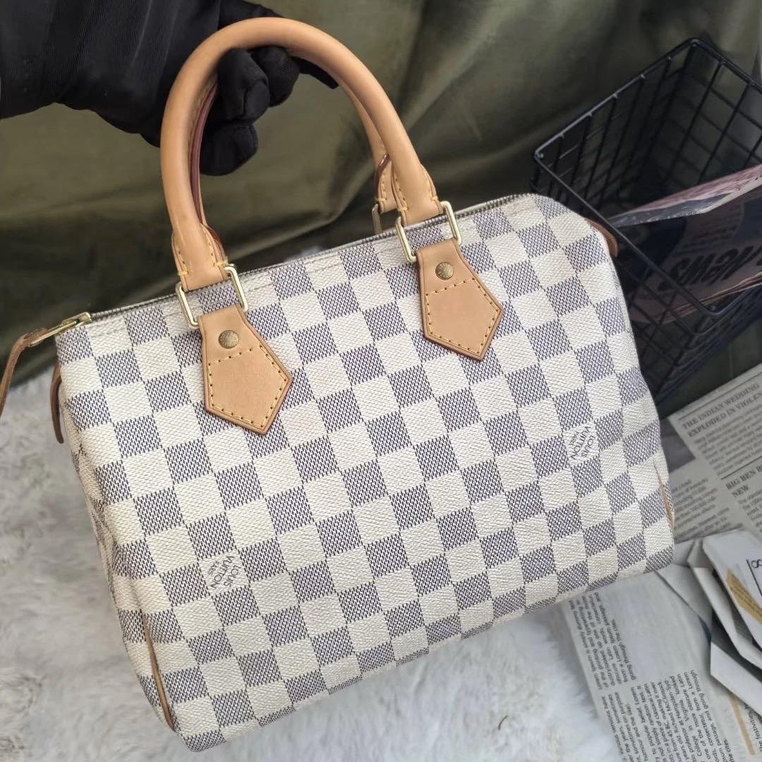 95新 LouisVuitton/路易威登 LV白棋盘格30手提