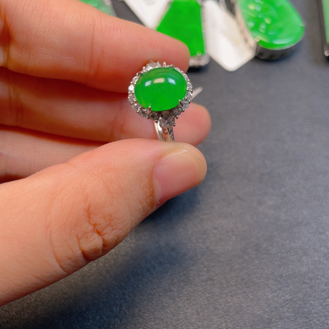 翡翠银S925镶嵌吊坠(不含链)