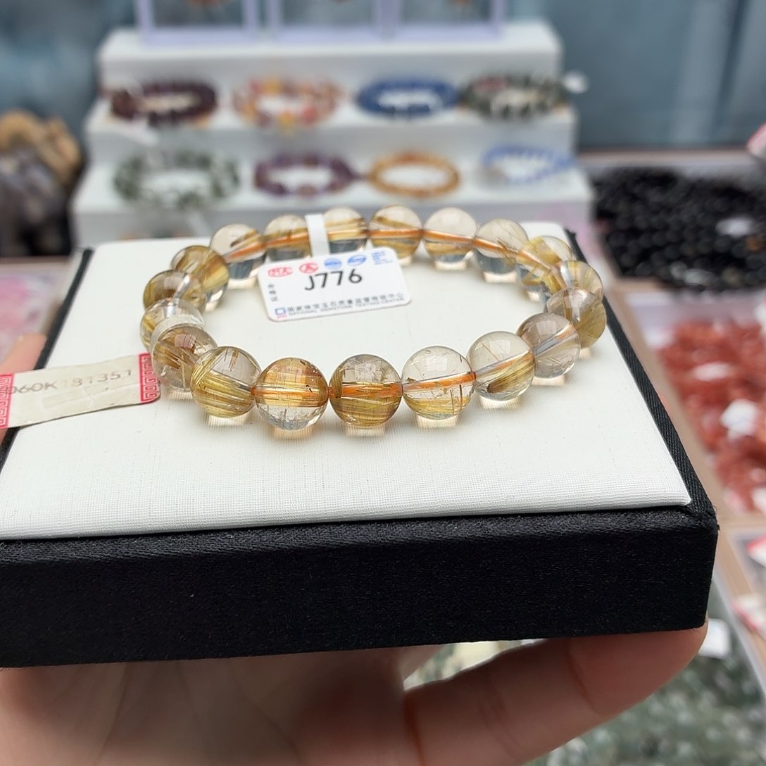 水晶手串未镶嵌天然钛晶10mmJ776