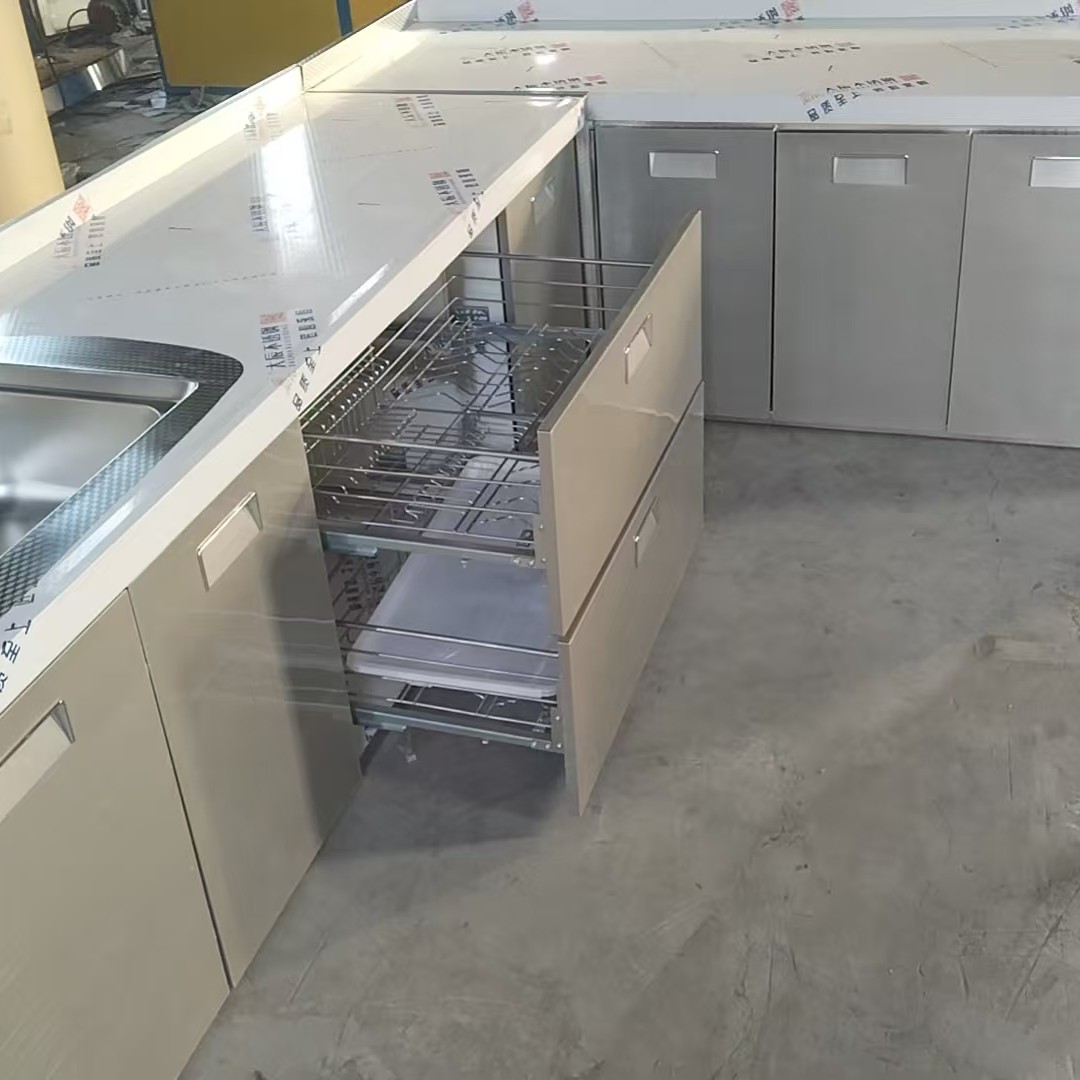 HIGOLD/悍高厨房橱柜拉篮304不锈钢拉篮抽屉式碗架纳米双层拉篮碗