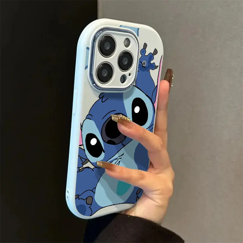 卡通史迪仔适用苹果15手机壳iphone14promax胖妞xr/13防摔12/11xs