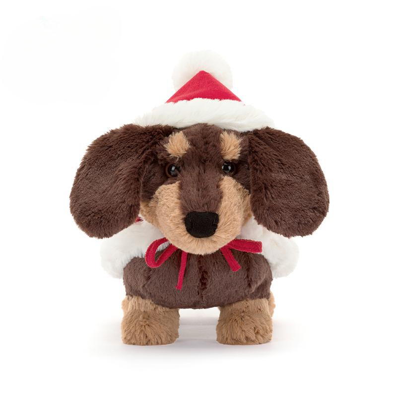 英国圣诞节暖冬奥托腊肠犬可爱娃娃毛绒玩具公仔礼物