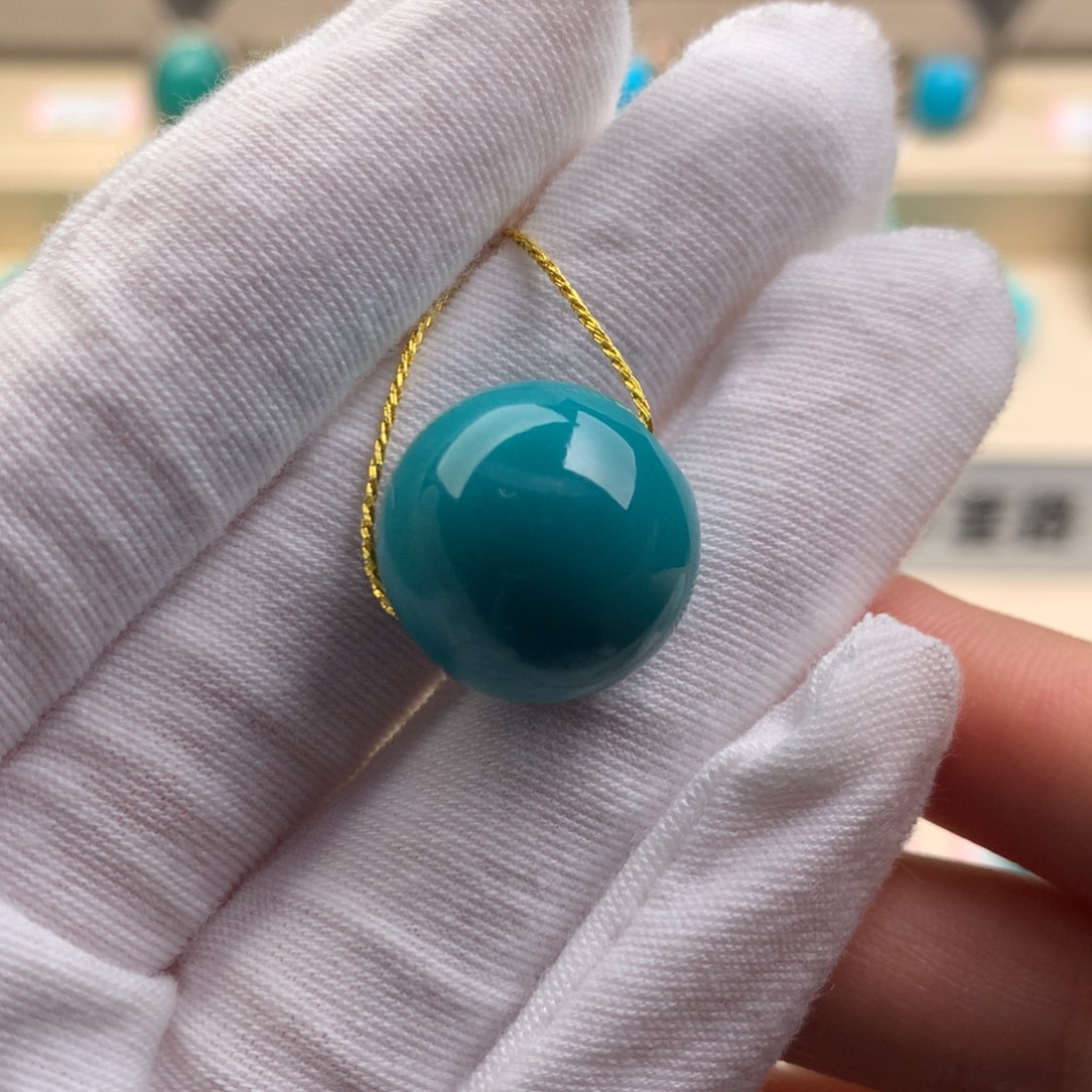 未镶嵌绿松石珠宝奇石17.6mm