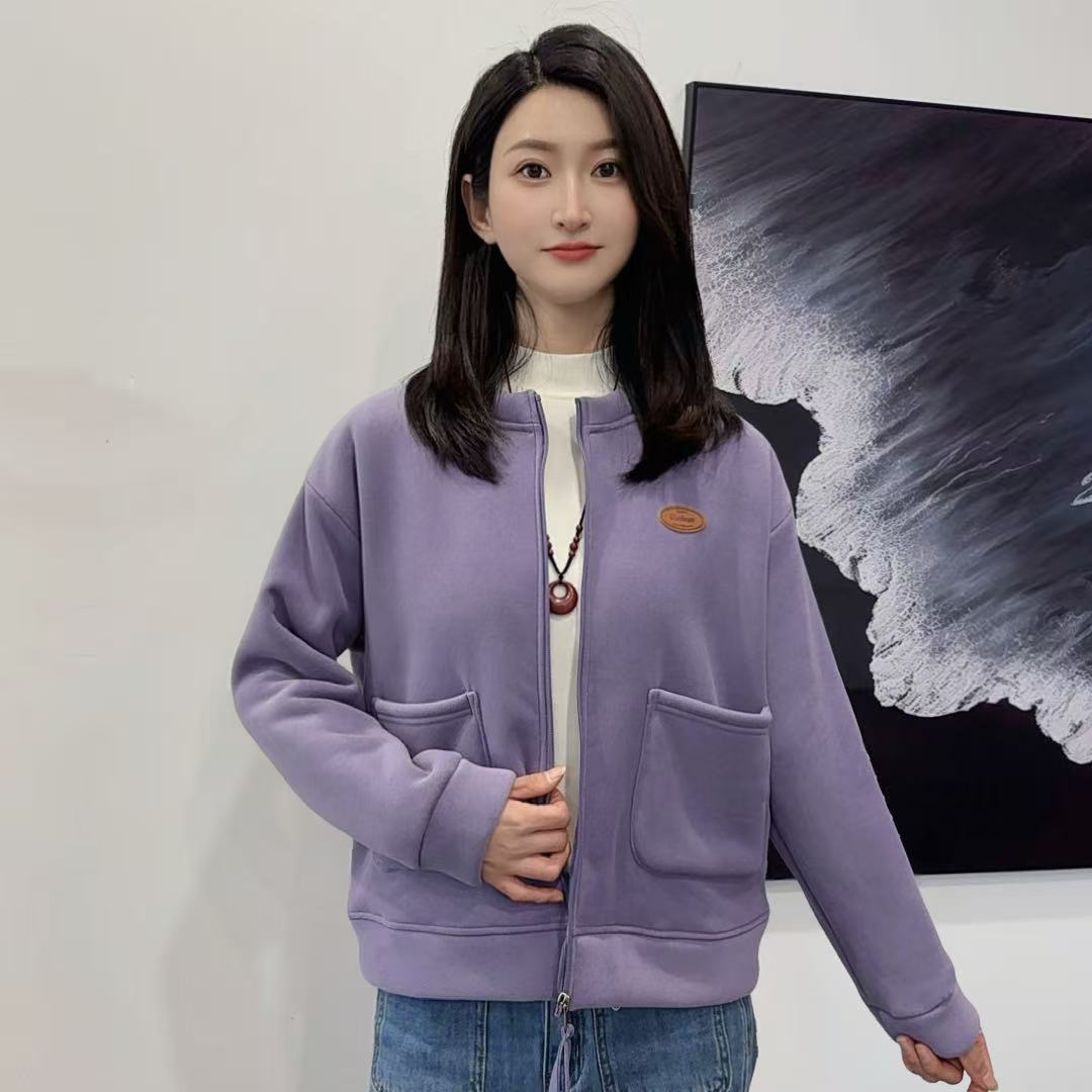 [极简时尚]2025秋冬新款加绒百搭时尚拼接女外套K-MF6955