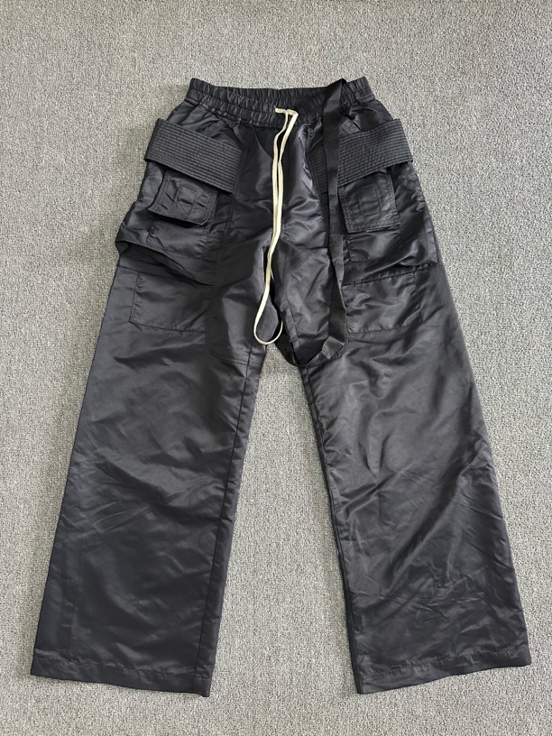 99新 RICKOWENS Ro 阔腿双环尼龙裤 m
