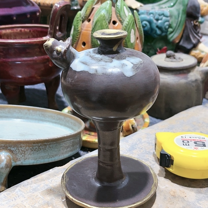 瓦当摆件摆件茶桌茶台陶瓷风****油