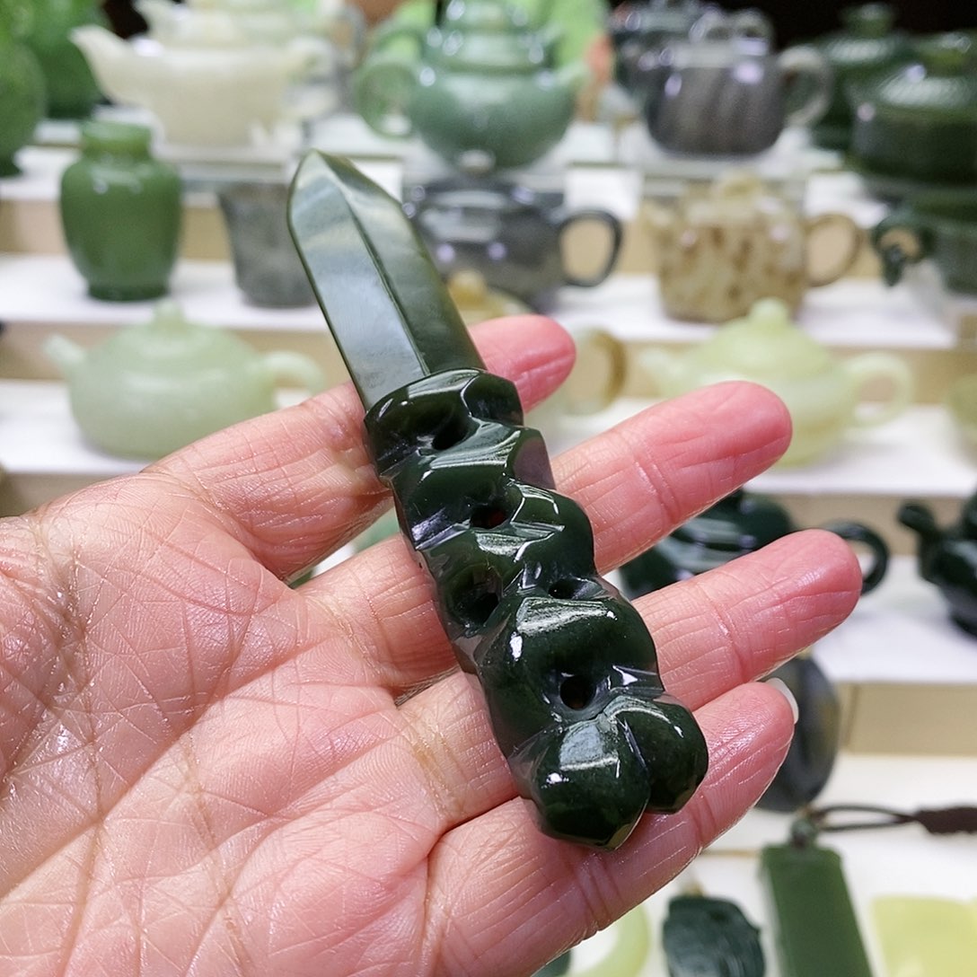 和田玉茶刀未镶嵌