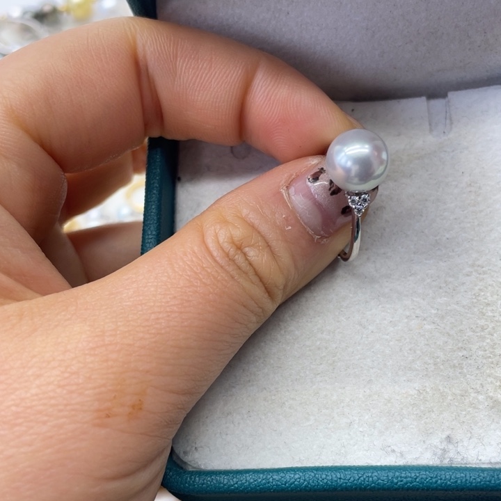 海水珍珠戒指银S925镶嵌