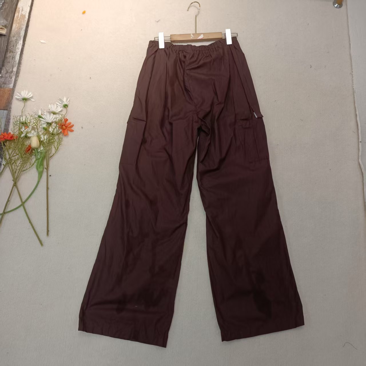 唯琳剪标   4仓T5-8-231款   100%棉棕色工装休闲长裤长104左右