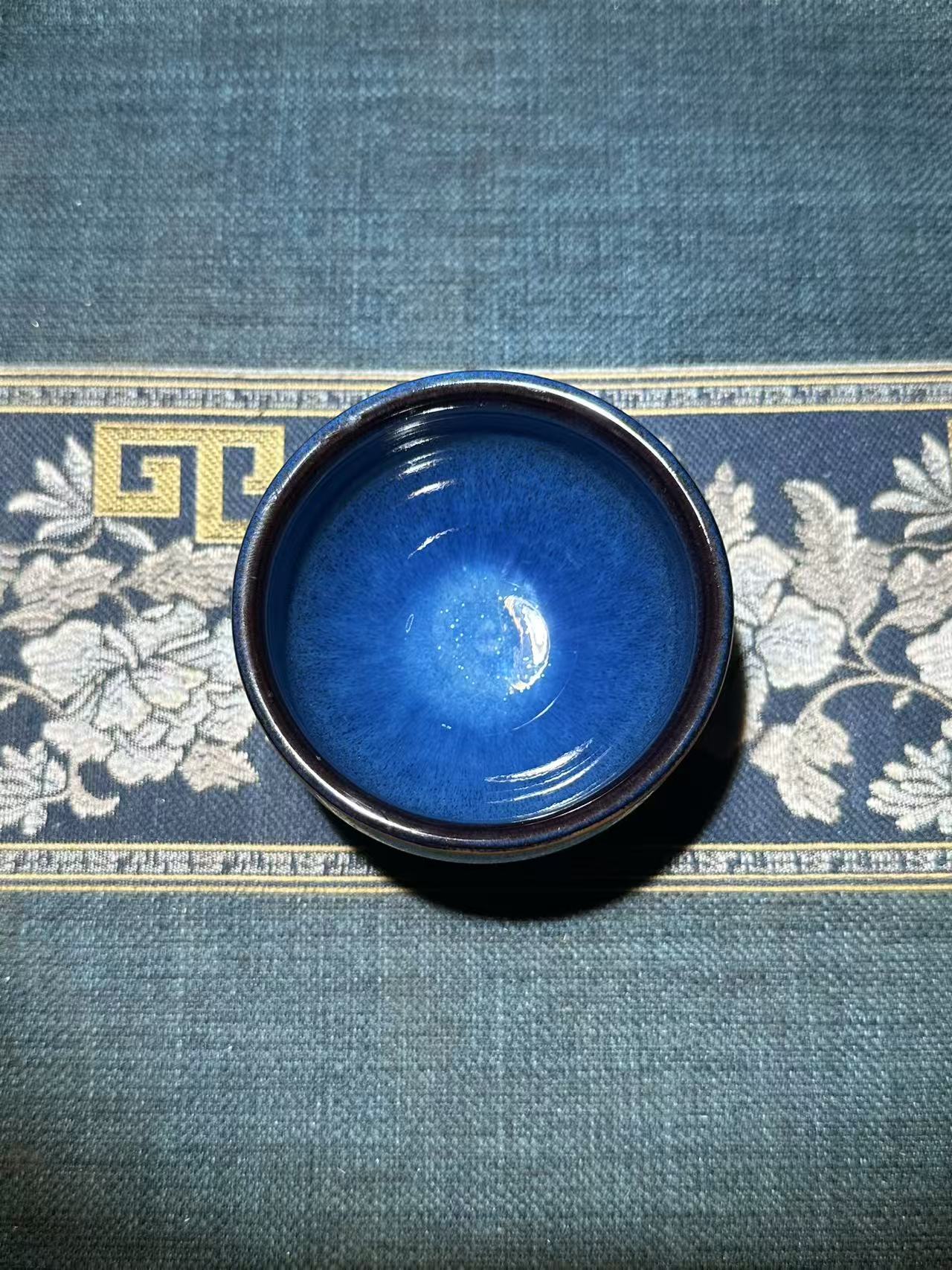 星瀚回蓝建盏铁胎将军杯高端礼盒装茶杯