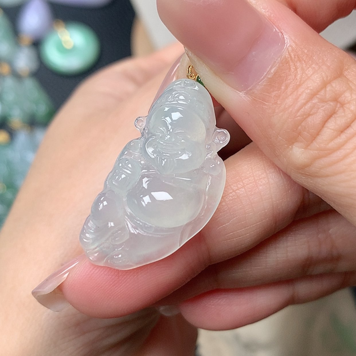 【闪购商品】翡翠吊坠(不含链)18K金镶嵌
