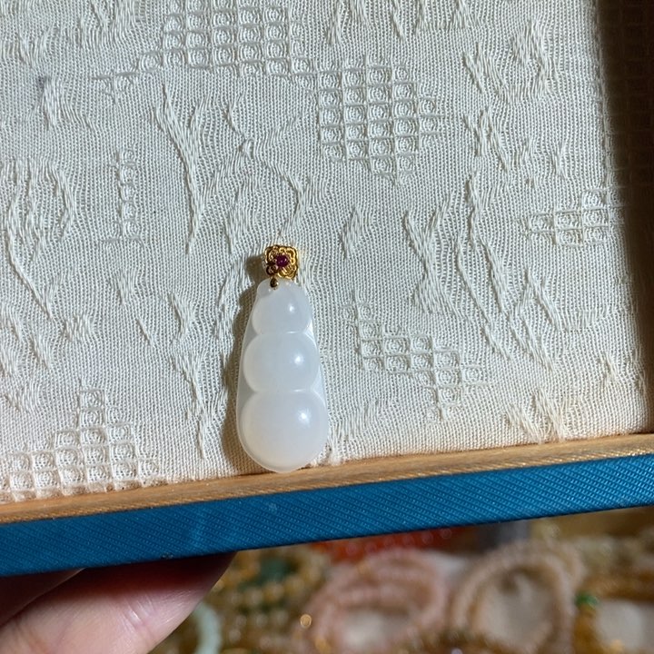 和田玉（白玉）手链18K金镶嵌