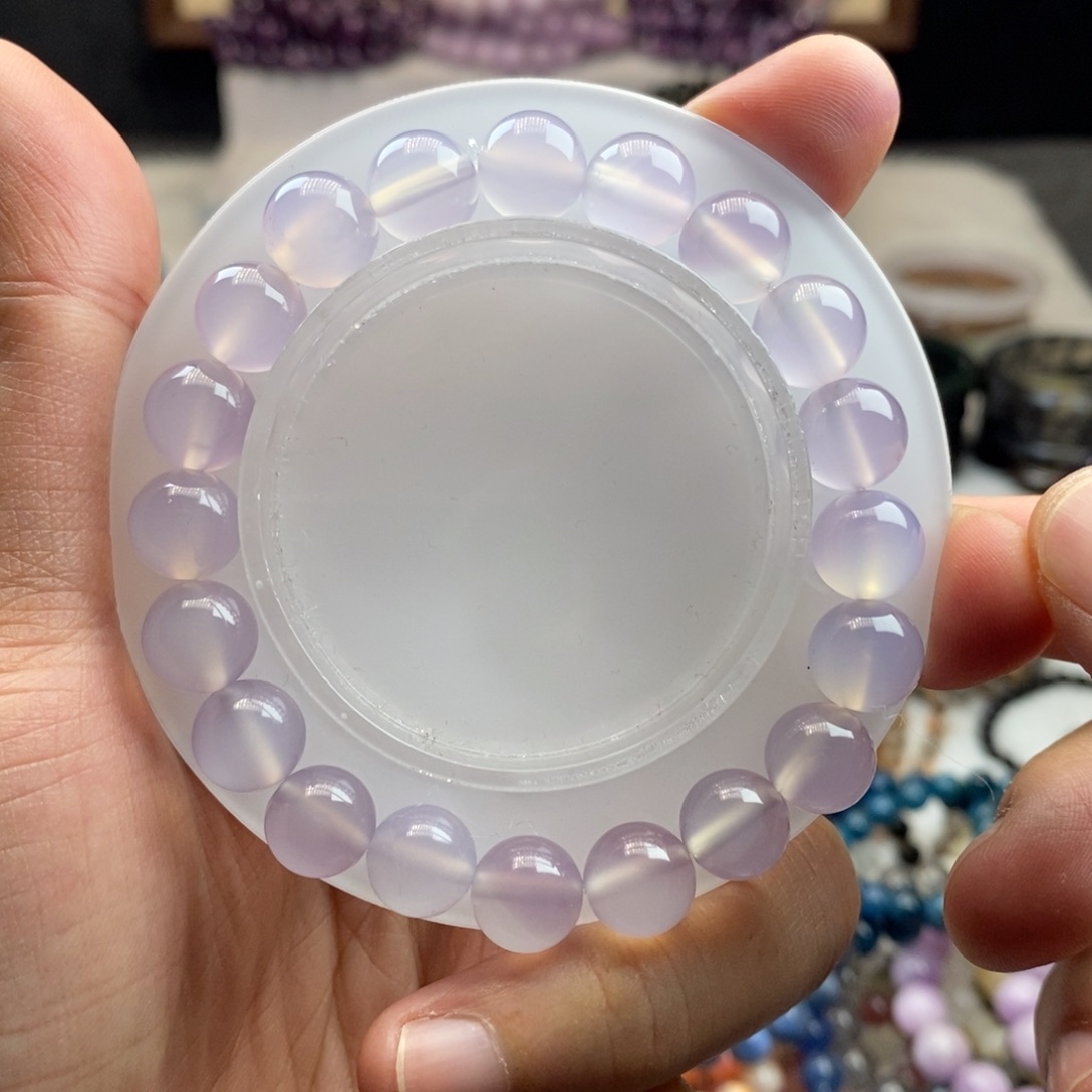 水晶手链未镶嵌天然紫玉髓10mm 00000088