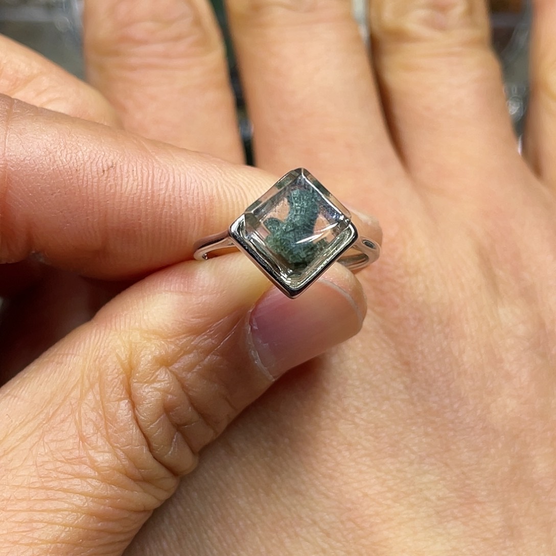 【闪购商品】水晶珠宝半成品银S925镶嵌戒指