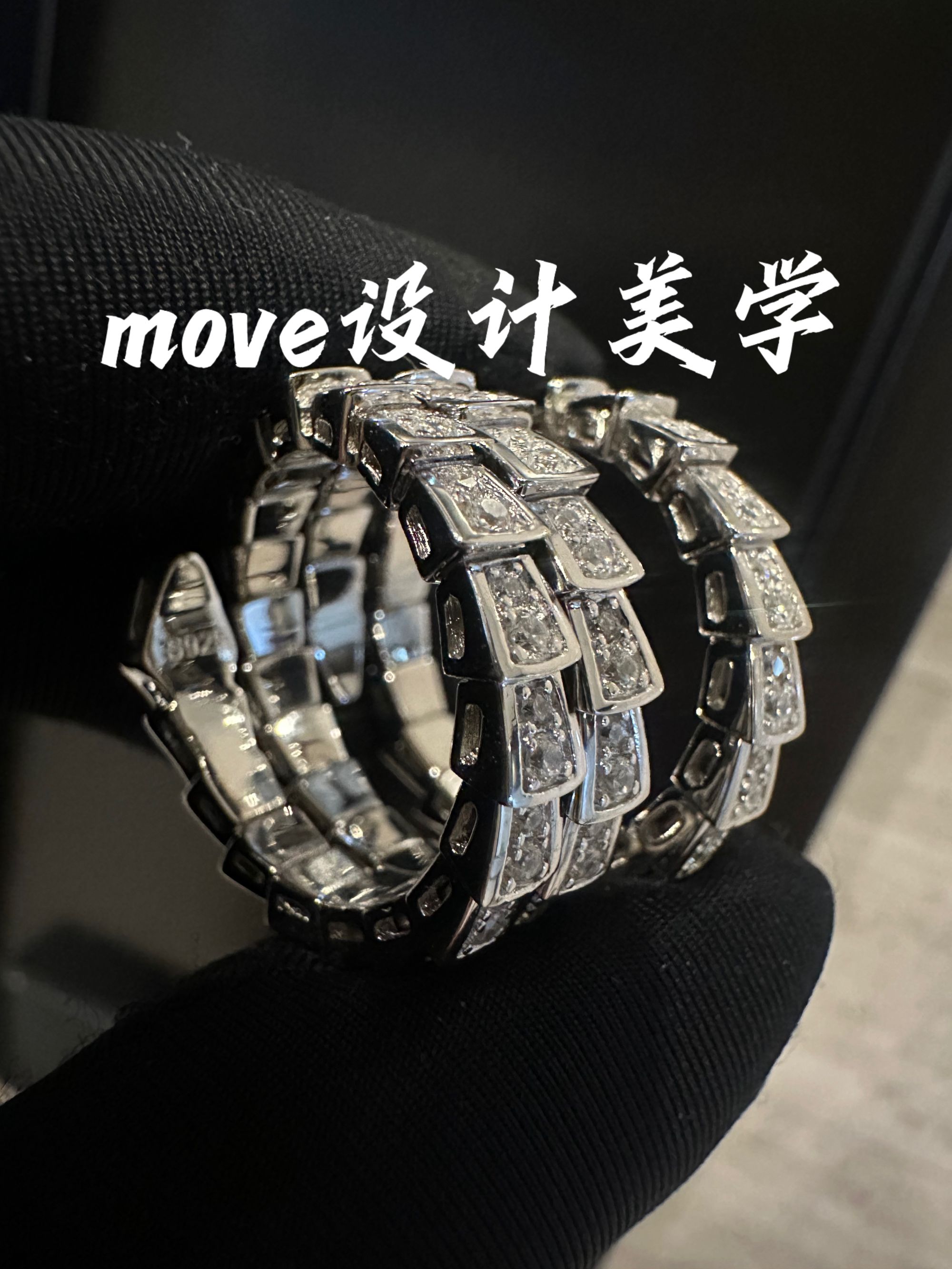 925银合成锆石戒指 重工【立体蛇戒指】