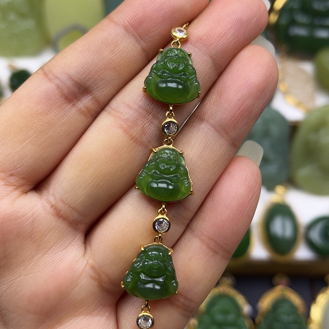 和田玉银S925镶嵌手链