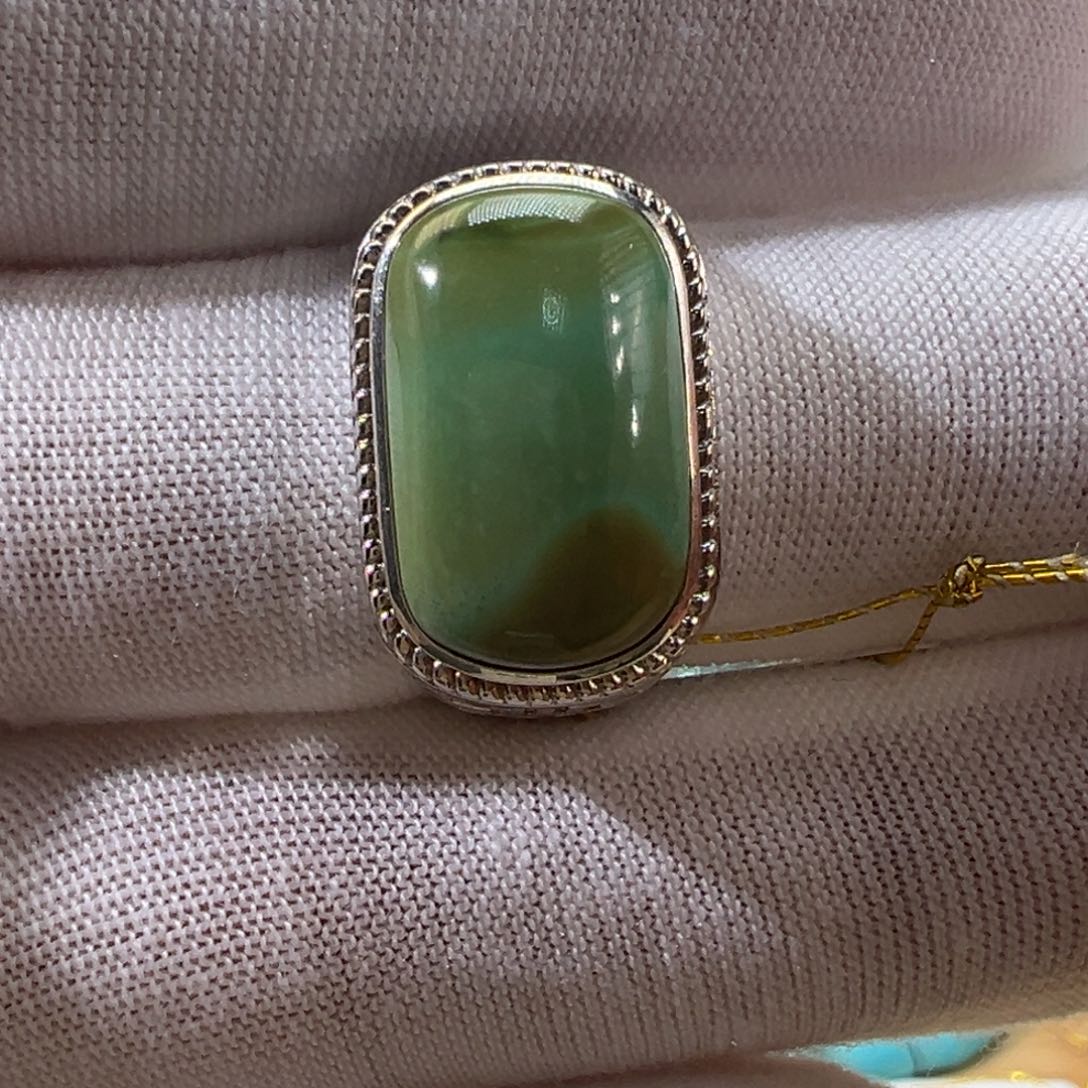 绿松石银S925镶嵌戒指