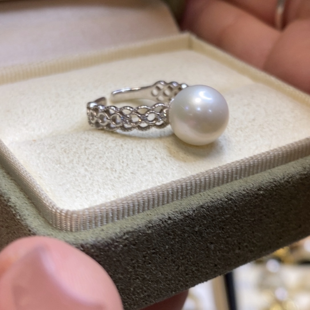 淡水珍珠戒指银S925镶嵌