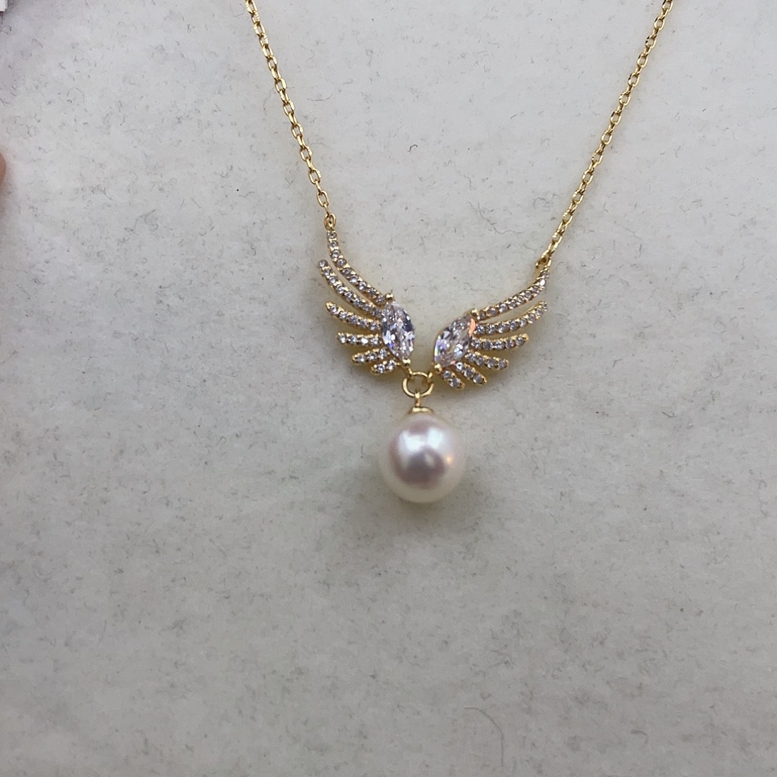 海水珍珠银S925镶嵌颈饰