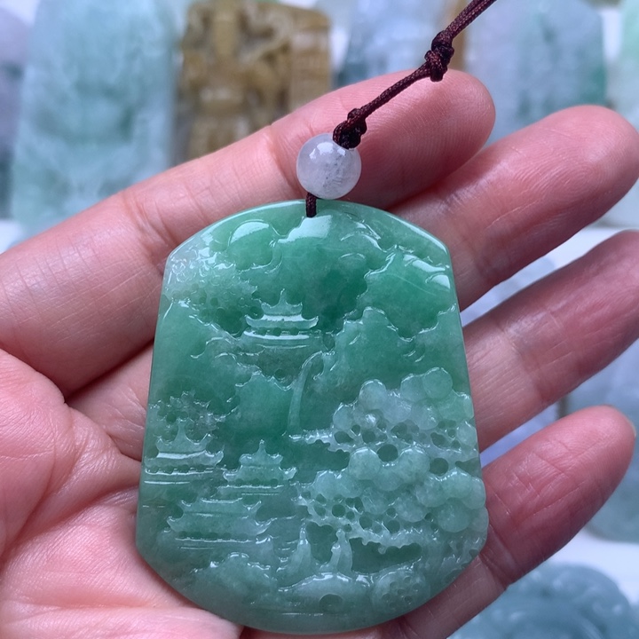 定制翡翠未镶嵌挂件山水挂件