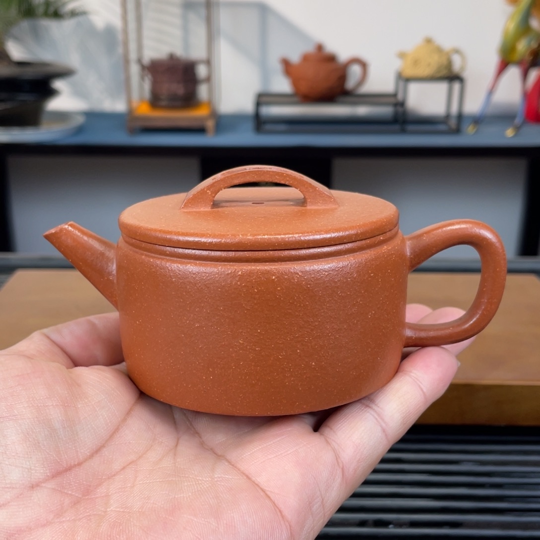 茶壶紫砂红降坡汉瓦170cc