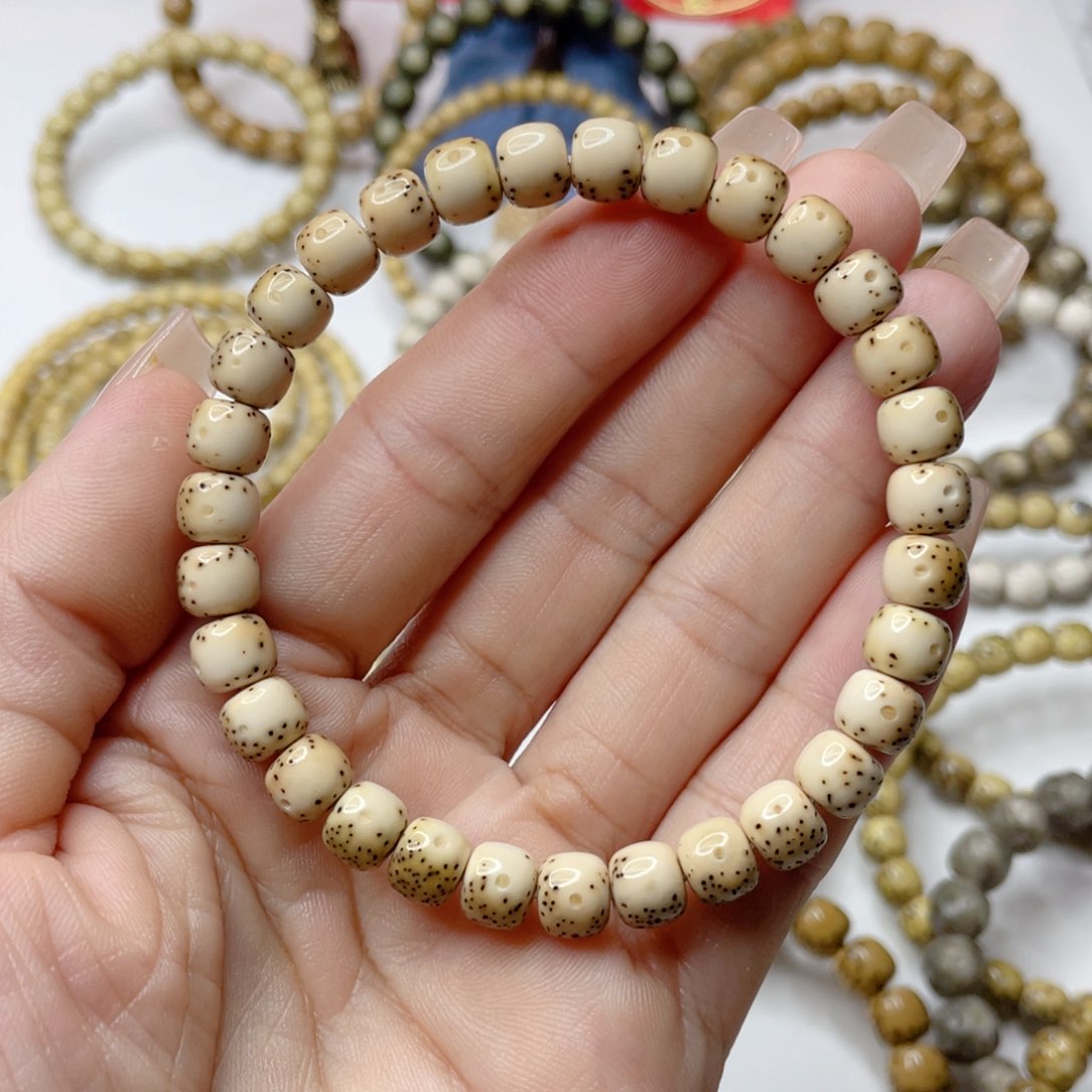 星月菩提吊坠权*伦石玉料古瓷白火烧云大留白小细星卡7.5