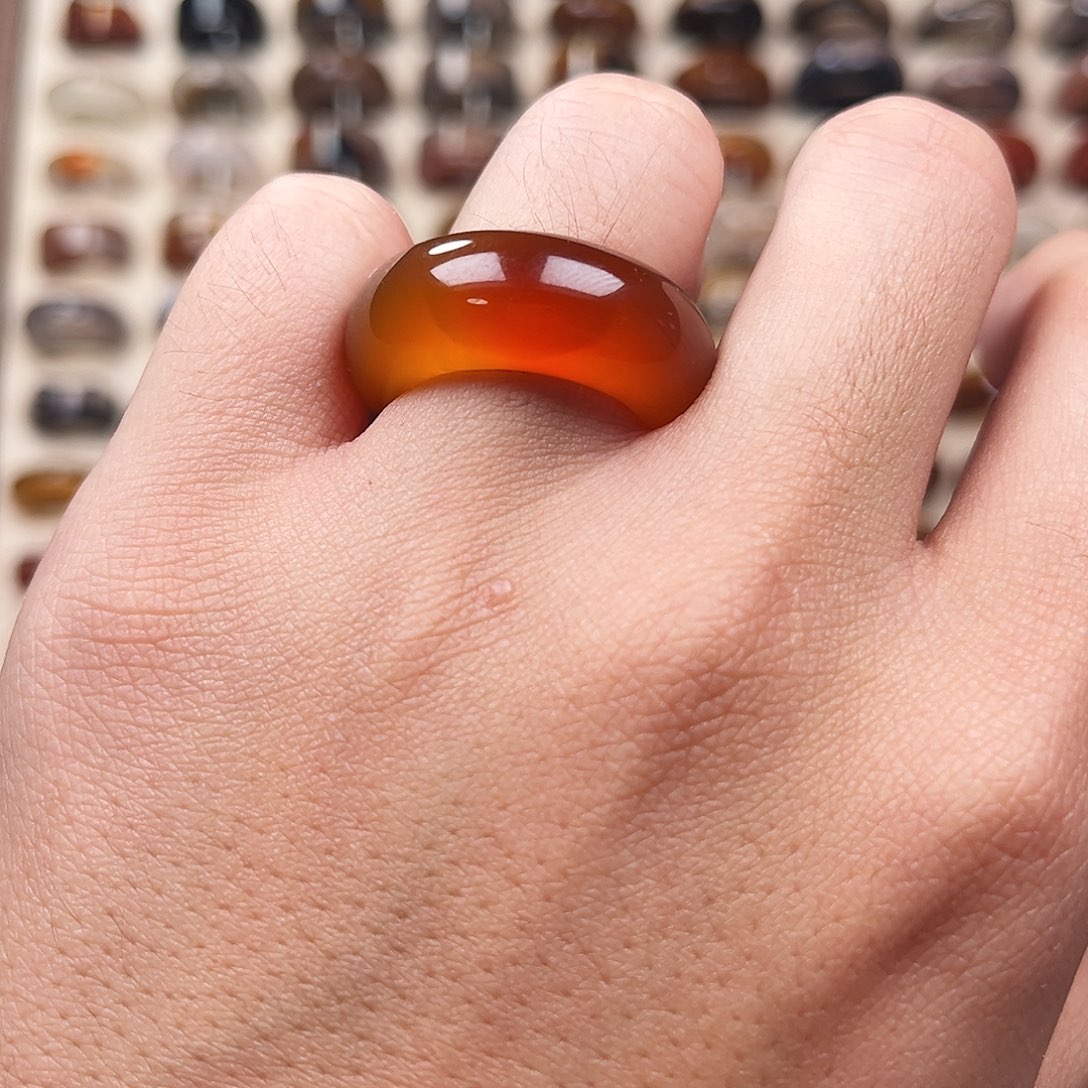 玛瑙/玉髓合金戒指9港16