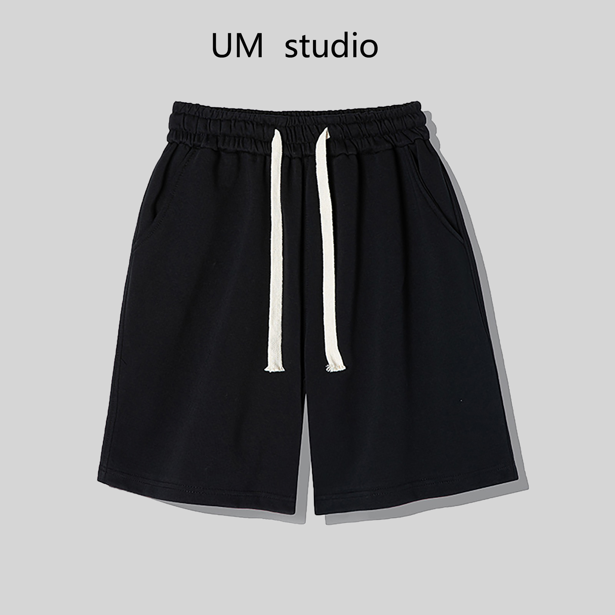 基础款松紧腰短裤男夏季潮牌宽松休闲百搭直筒五分运动裤#S1