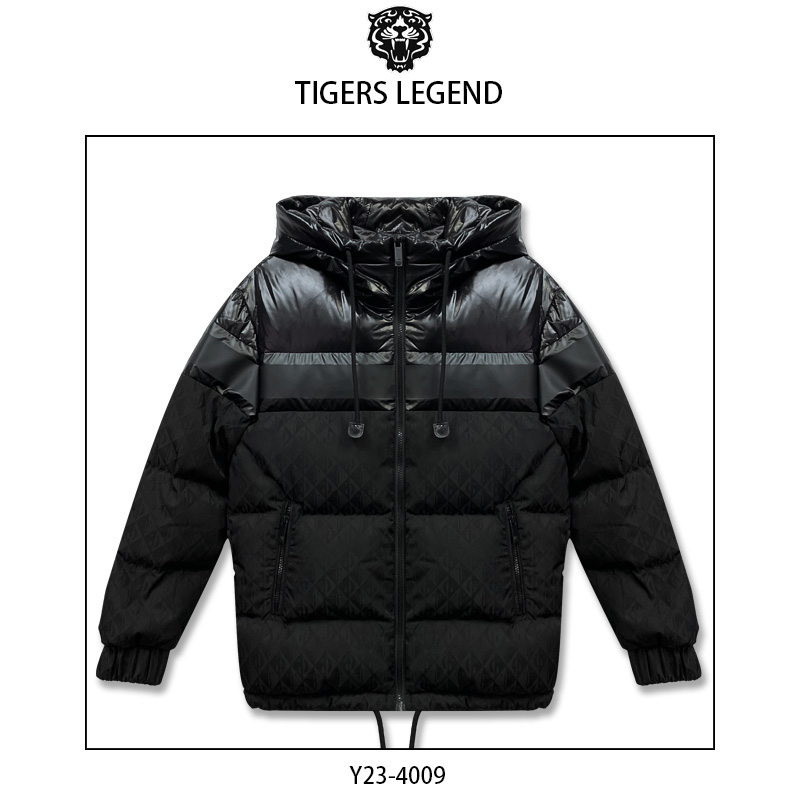 TIGERS LEGEND潮牌时尚休闲秋冬款百搭连帽羽绒服YR4009