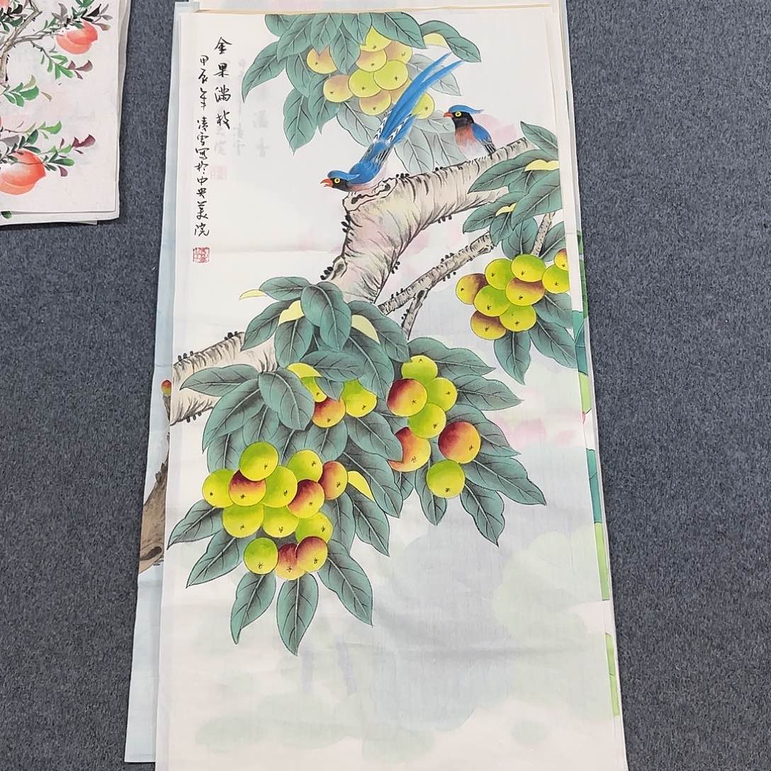 国画尺寸50X100手绘作品 