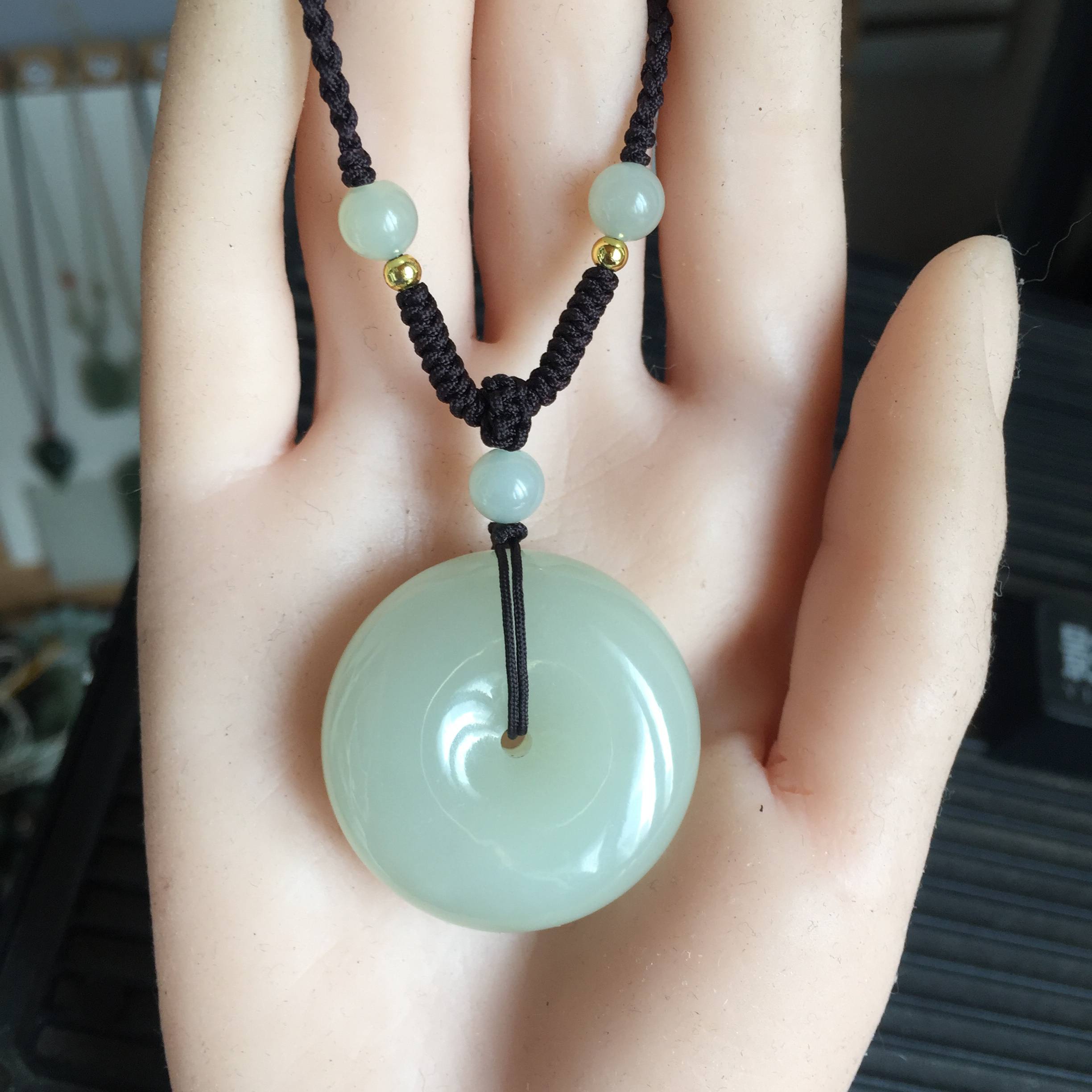 天然和田玉平安扣吊坠简约百搭男女款颈饰尺寸30