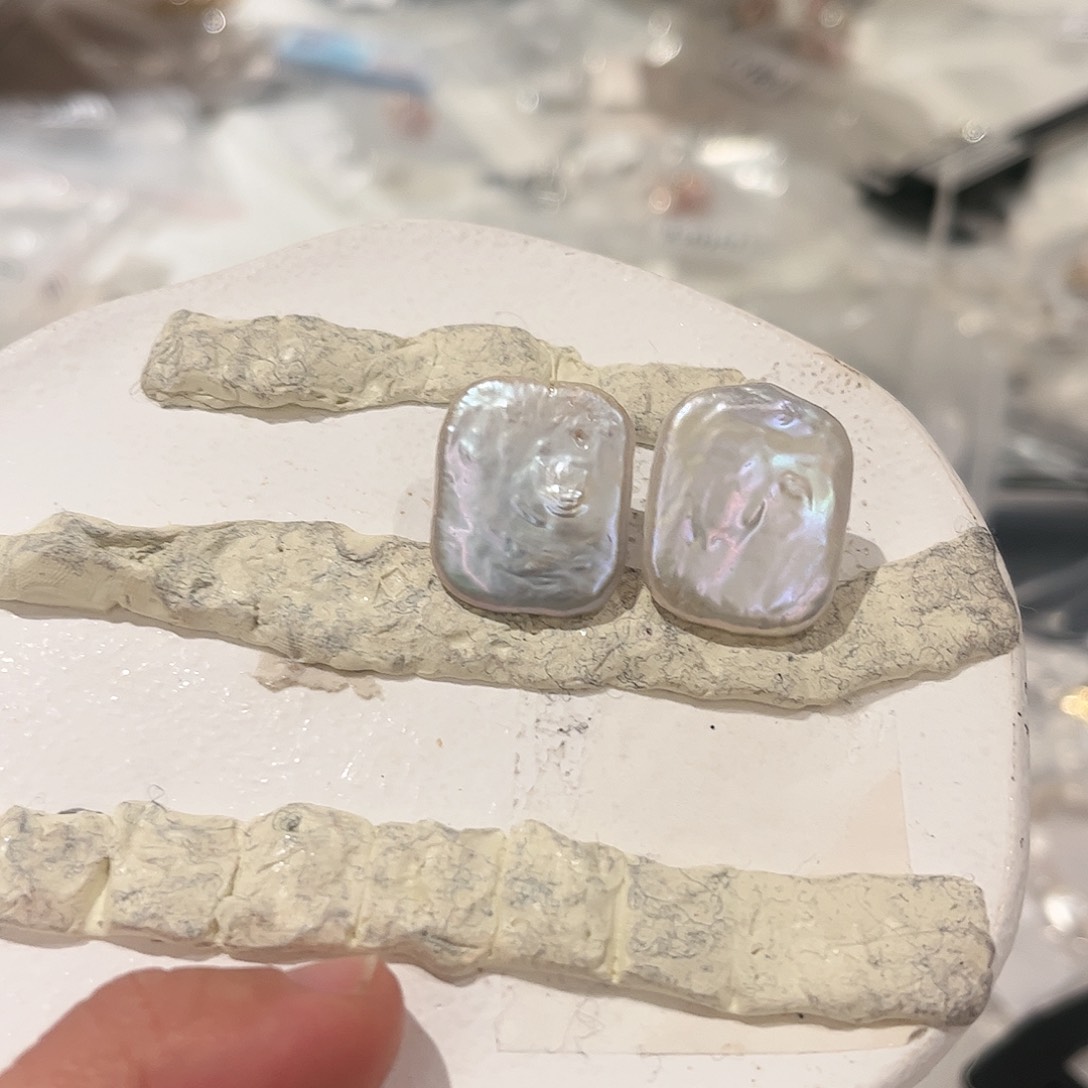 淡水珍珠耳饰银S925镶嵌