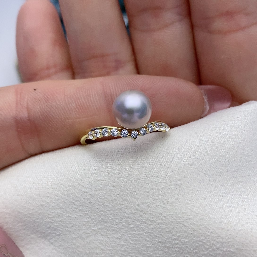 【闪购商品】淡水珍珠戒指银S925镶嵌66