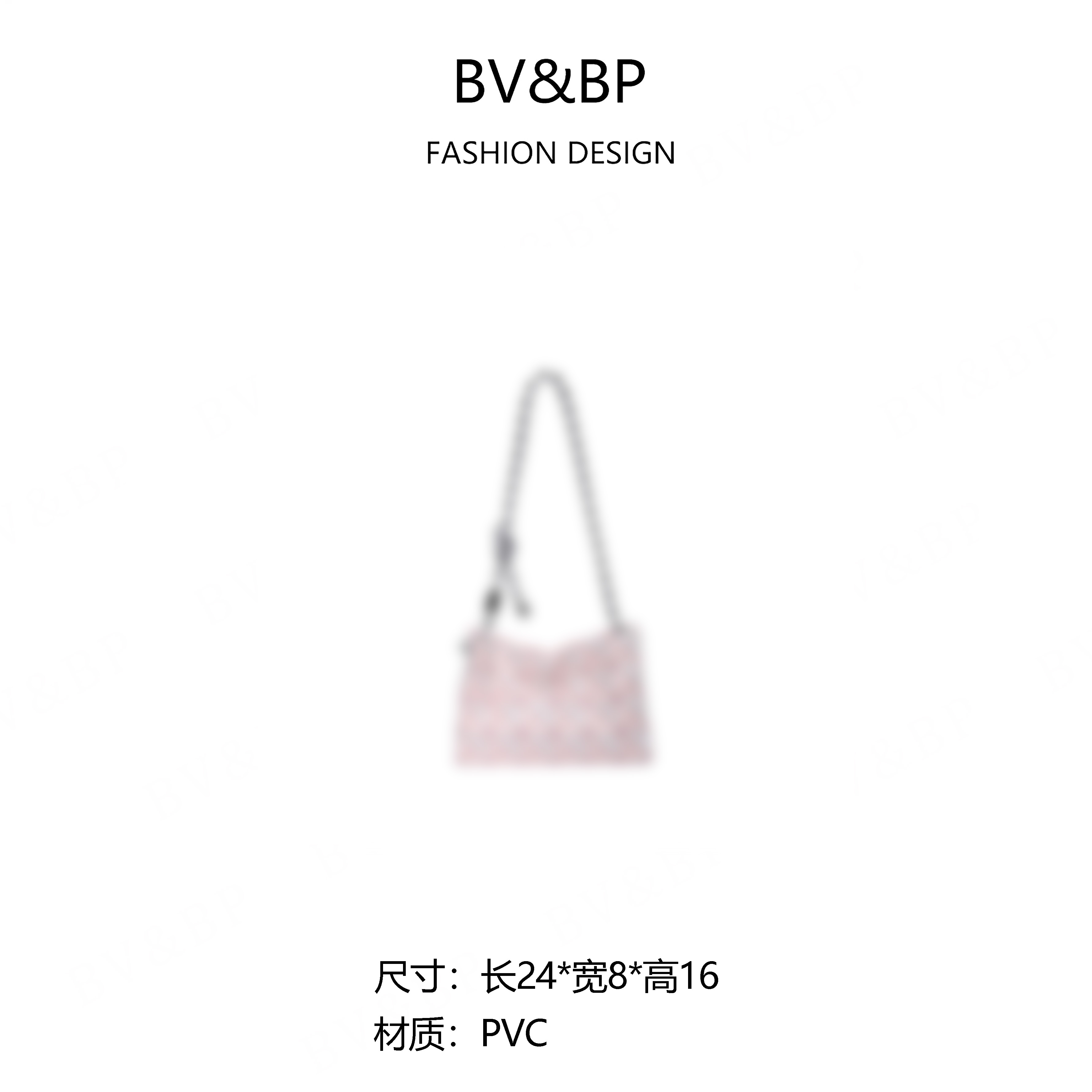 BV&BP· 原创设计 时尚简约菱格手拿包蜜瓜粉拼奶油白豆腐包