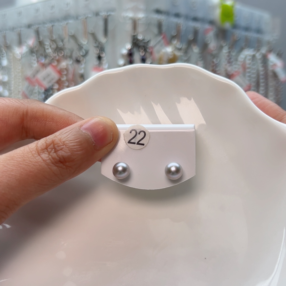 淡水珍珠耳饰银S925镶嵌