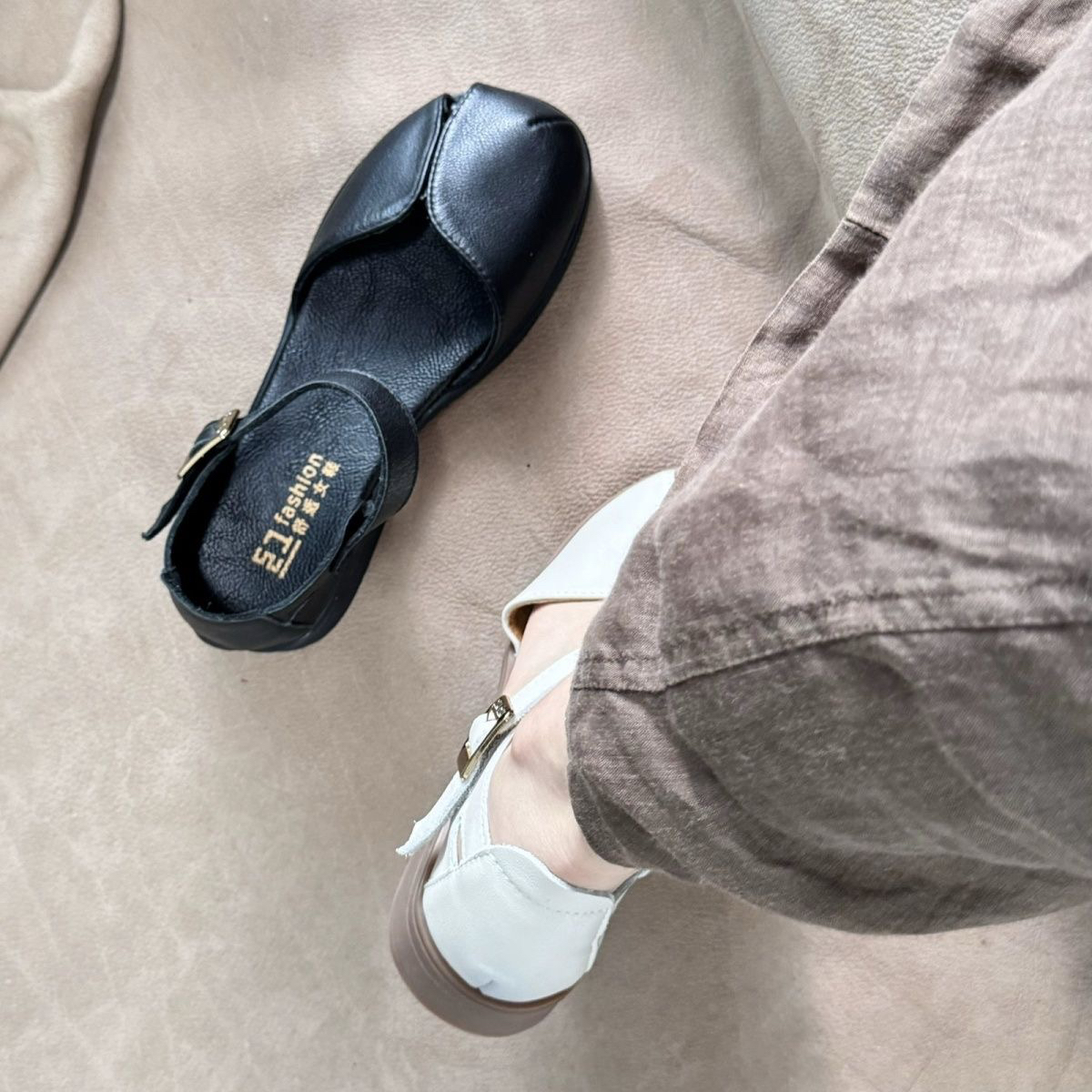 包头凉鞋女夏季妈妈鞋真皮软底牛筋底孕妇平底罗马女鞋