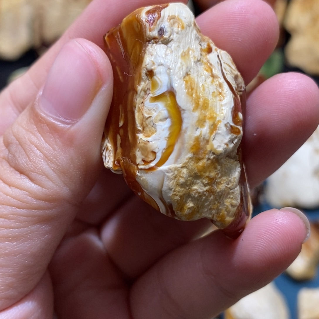 蒸***橙定制琥珀未镶嵌原石定制