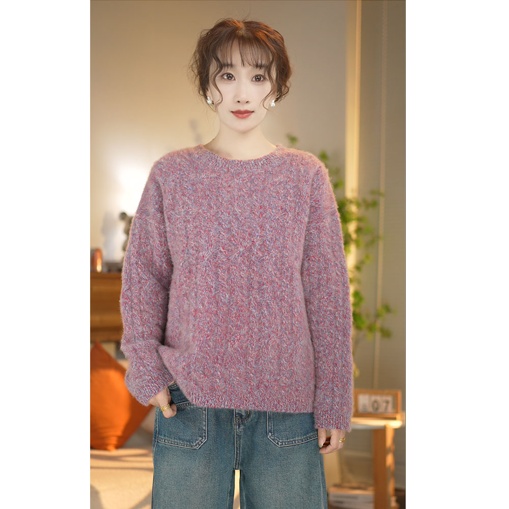 550克超厚【八股花纱】100%纯羊毛重磅扭花老钱风小羊baby绒毛