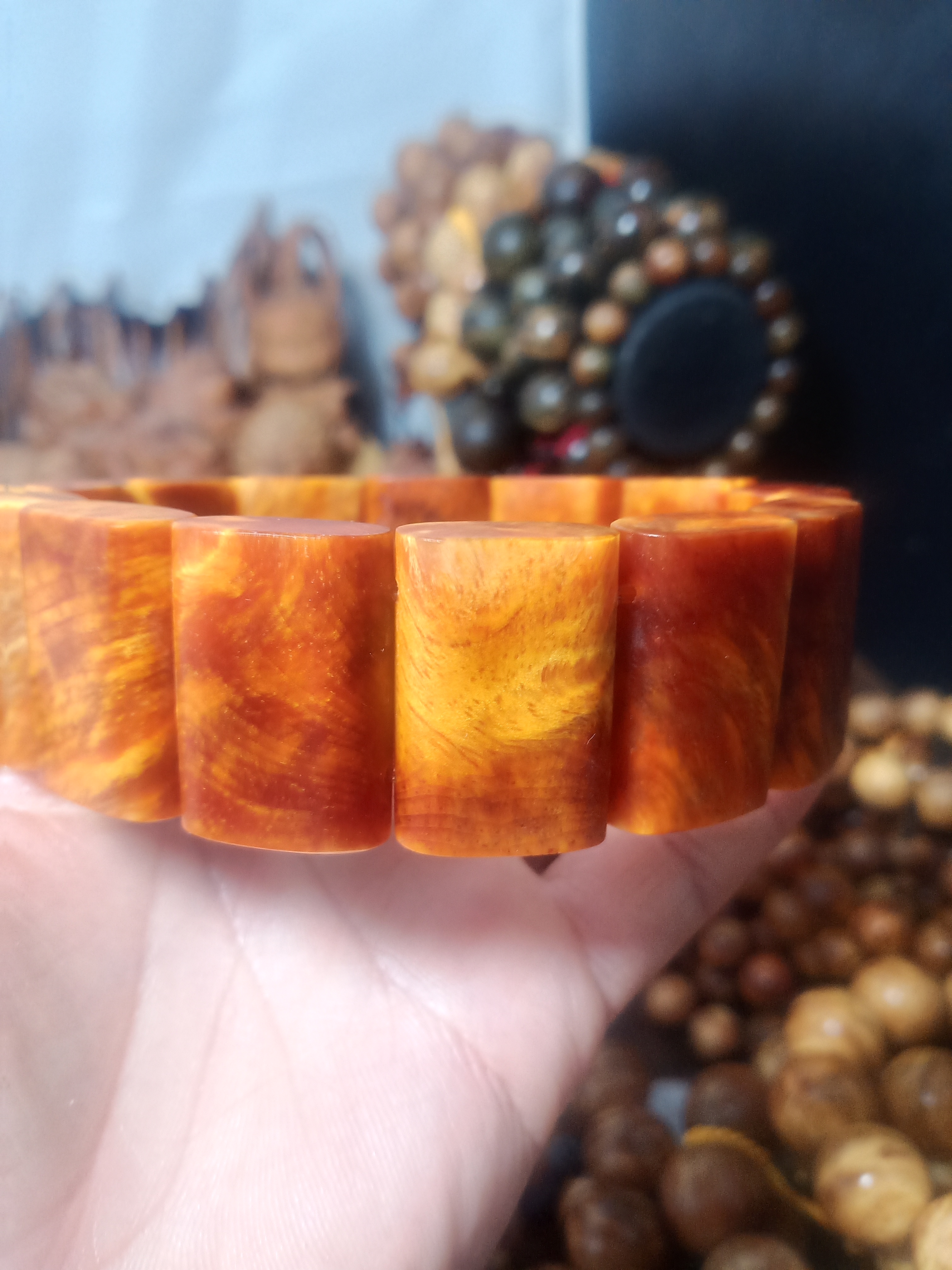 非金属树脂手链 男士大尺寸手排手串