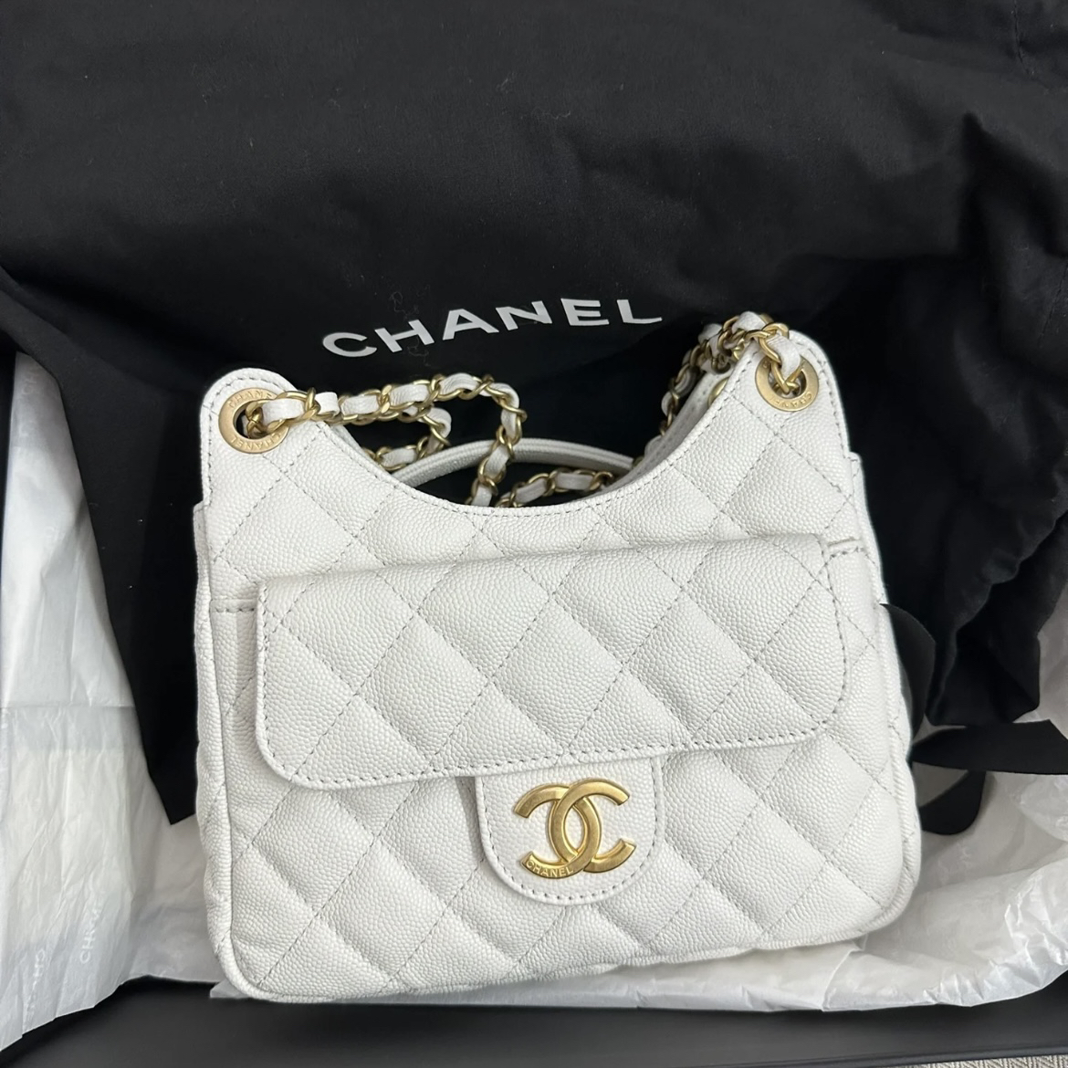 95新 Chanel/香奈儿 多多奢品 香奈儿白色天猫精灵斜挎包/98新