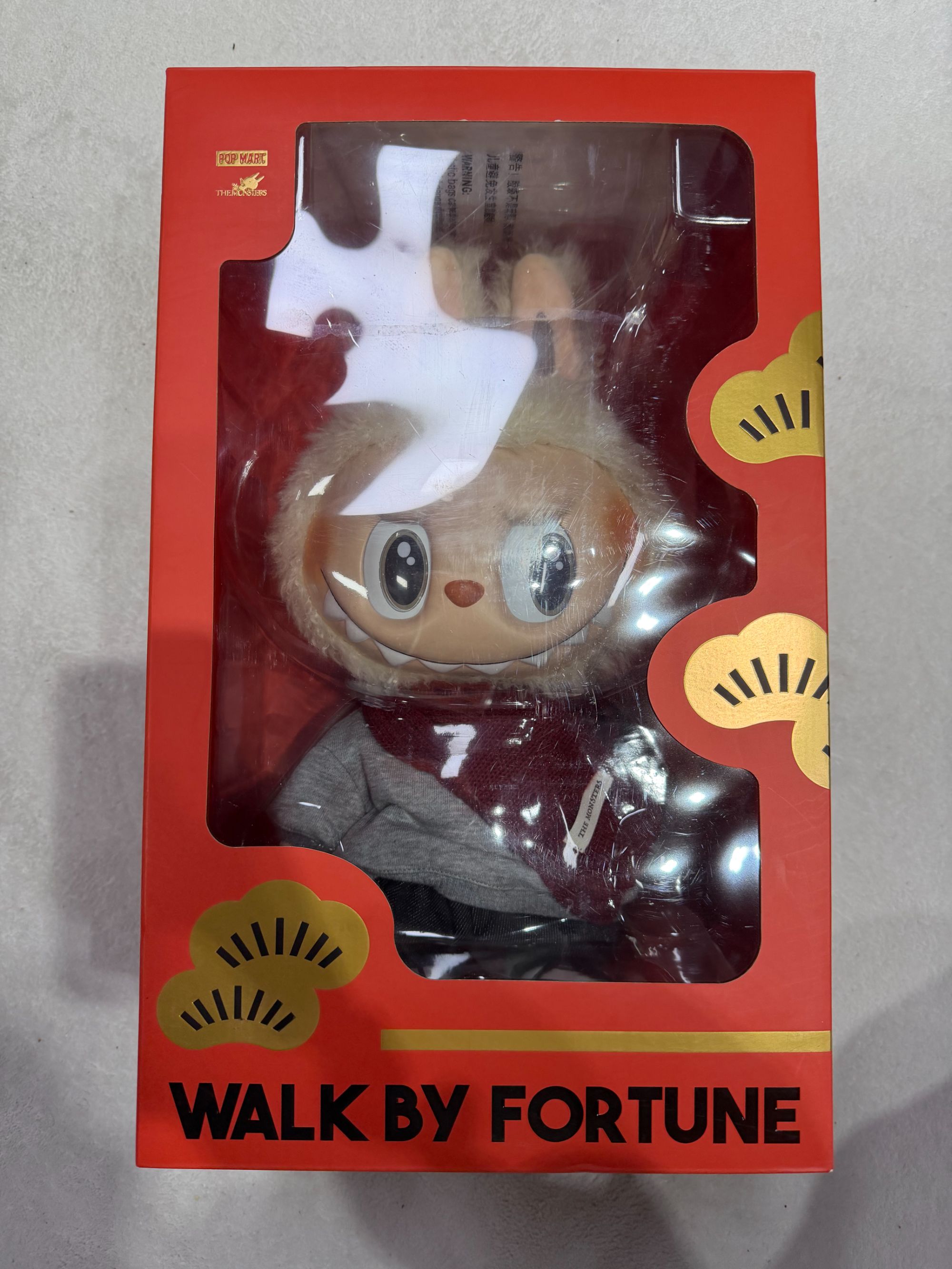 【默认微瑕】潮玩富贵拉比比毛绒公仔