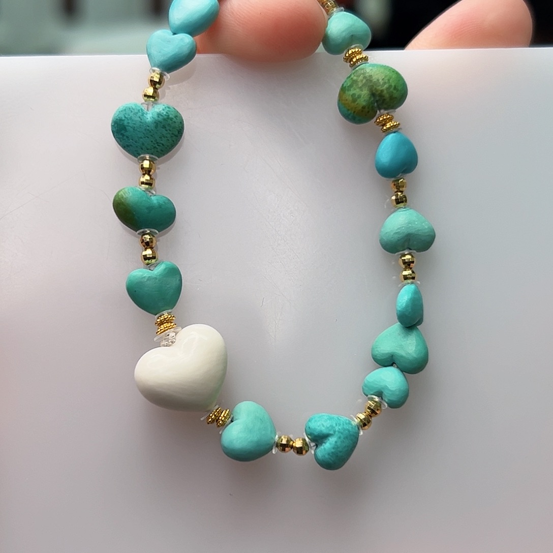 绿松石珠宝奇石18K金镶嵌