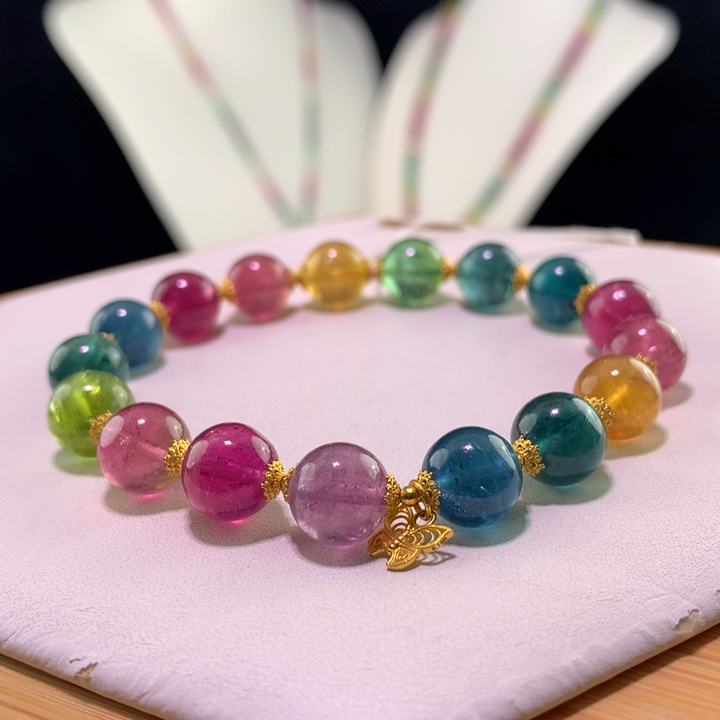 双色碧玺手链未镶嵌