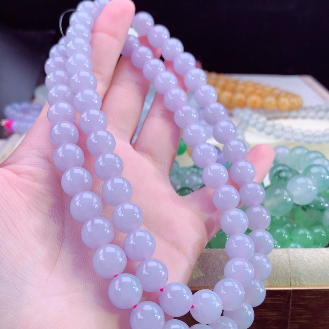 翡翠手链未镶嵌紫罗兰