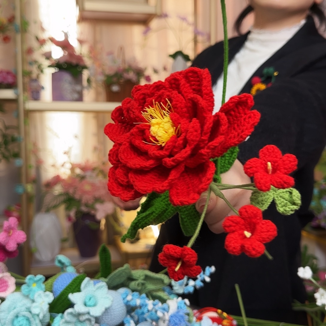 纯手工钩织钩织花束