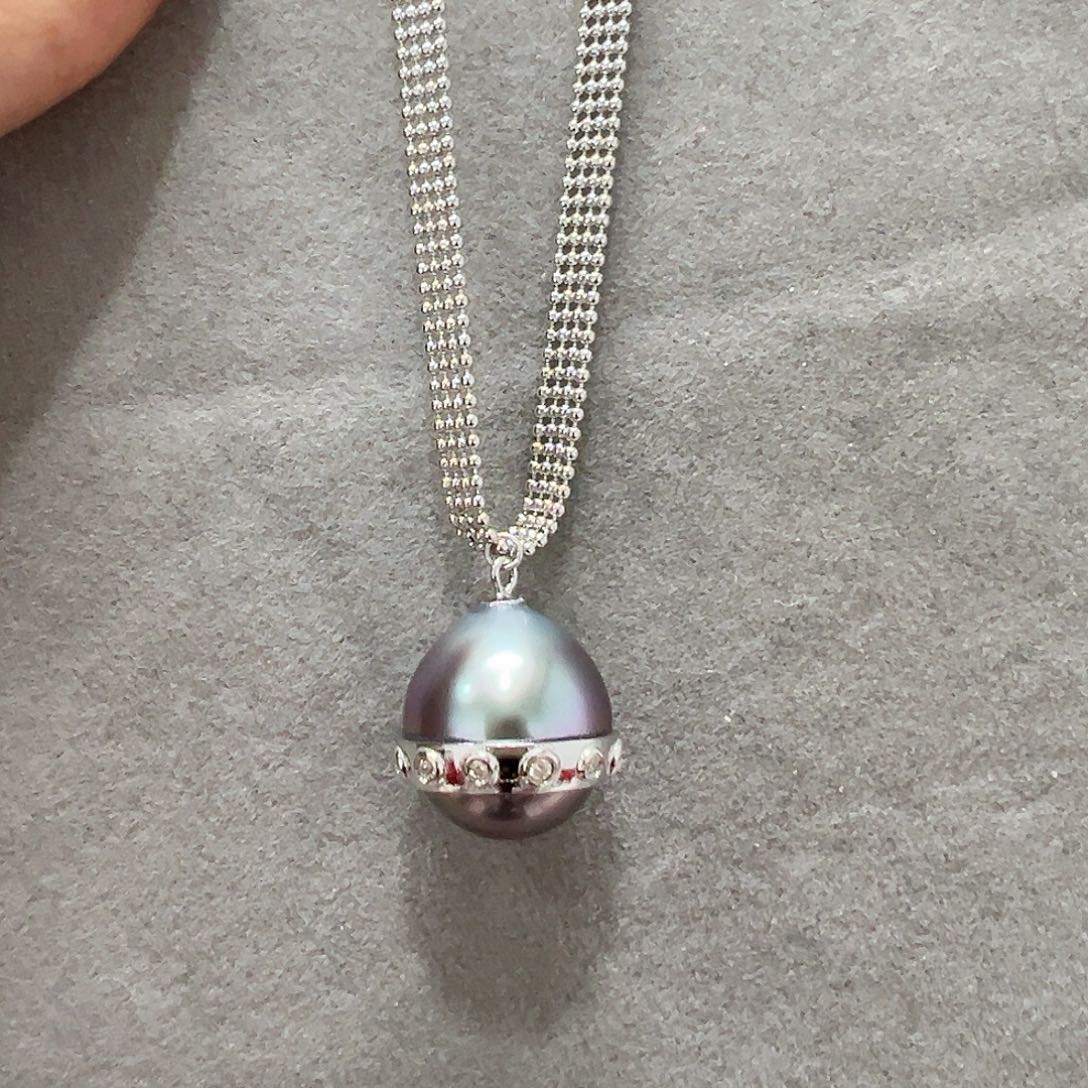 海水珍珠颈饰银S925镶嵌