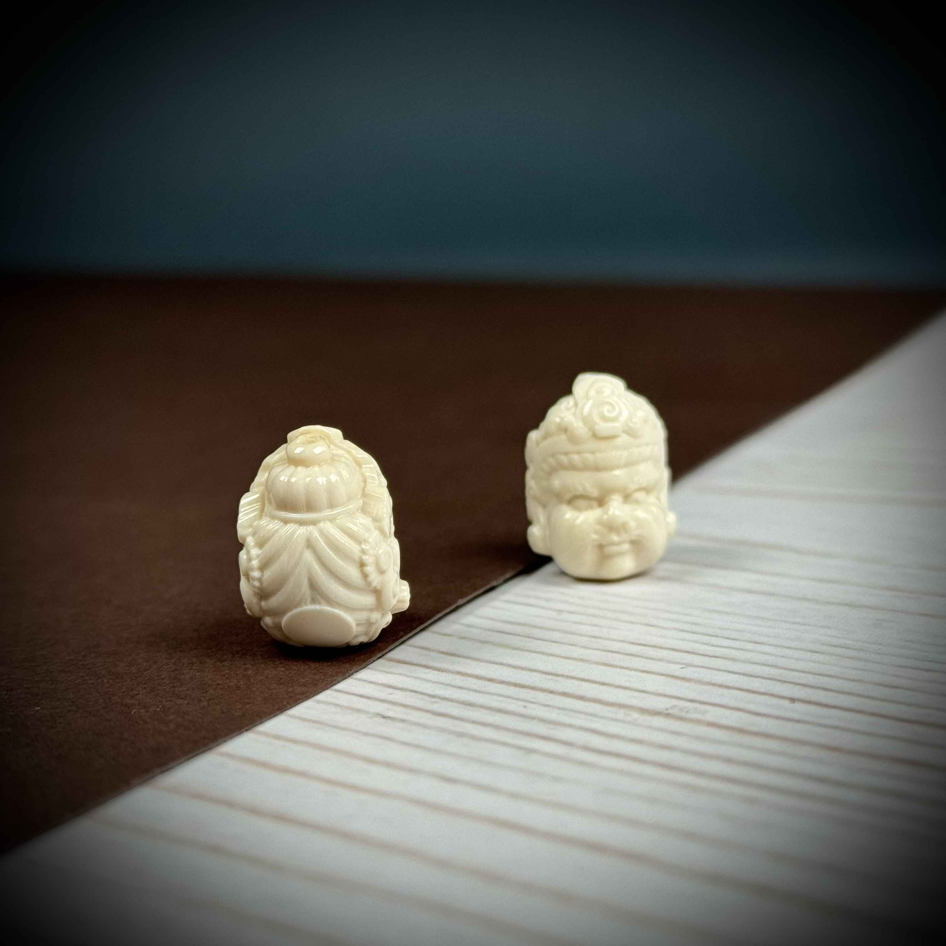 A031天然猛犸牙 黄财头上下孔13+*18mm多样性发其一支持鉴定