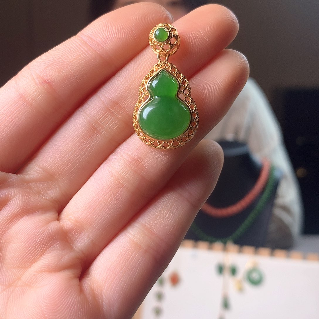 和田玉颈饰银S925镶嵌fs