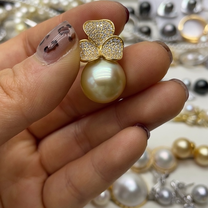 海水珍珠吊坠(不含链)银S925镶嵌